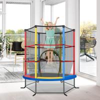 Ø165 cm Kindertrampoline met Veiligheidsnet Veersteunen en Stalen Frame voor Binnen en Buiten Gebruik