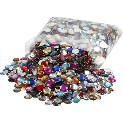 Creativ Company Strasstenen, rond, d 6+9+12 mm, diverse kleuren, 3600 stuk/ 1 doos