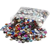 Creativ Company Strasstenen, rond, d 6+9+12 mm, diverse kleuren, 3600 stuk/ 1 doos