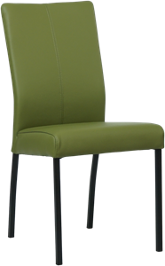 Groene leren moderne eetkamerstoel Comfort - poot vierkant zwart - Toledo Leer Apple Green (groen leer)