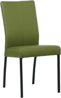 Groene leren moderne eetkamerstoel Comfort - poot vierkant zwart - Toledo Leer Apple Green (groen leer)