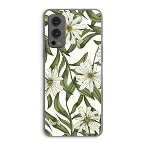Wit bloemenpatroon: OnePlus Nord 2 5G Transparant Hoesje