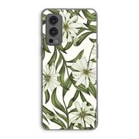 Wit bloemenpatroon: OnePlus Nord 2 5G Transparant Hoesje