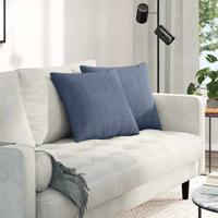 VidaXL Sofa kussens 2 stuks blauw 45 x 45 cm cordstof