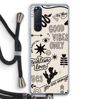 Good vibes: Sony Xperia 5 II Transparant Hoesje met koord