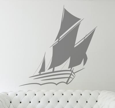 Sticker zeilboot lijnen