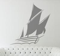 Sticker zeilboot lijnen