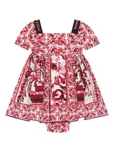 Dolce & Gabbana Kids robe en coton à imprimé Majolica - Rouge