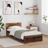 Bedframe met hoofdeinde Oud Hout 90 x 190 cm Bewerkt hout