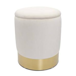 SVJ Kruk Rond - 31 x 31 x 38 cm - Polyester - Creme