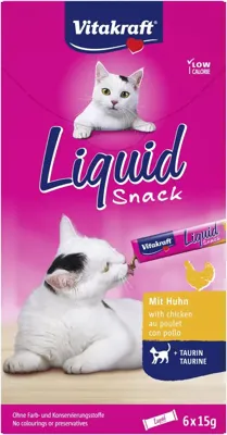 Vitakraft Liquid Snack kip & taurine, 6 x 15g