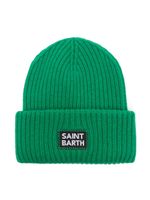 MC2 Saint Barth Kids bonnet en maille à patch logo - Vert - thumbnail