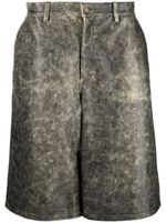 Moschino distressed leather bermuda shorts - Noir - thumbnail