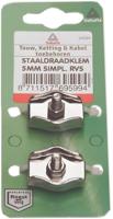 Staaldraadklem simplex rvs 4mm 2st - Deltafix