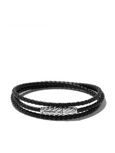 David Yurman bracelet multi-tours en cuir à chevrons - Noir