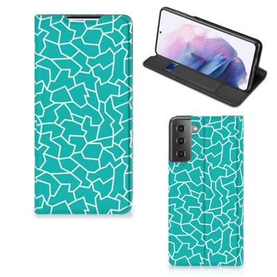 Samsung Galaxy S21 Plus | Bookcase | Cracks Blue