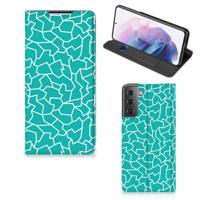 Samsung Galaxy S21 Plus | Bookcase | Cracks Blue