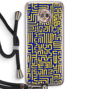 Majorelle Blue Print: Motorola Moto G6 Transparant Hoesje met koord