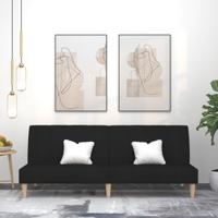 Slaapbank 2-zits stof zwart