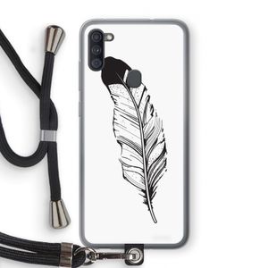 Pluim: Samsung Galaxy A11 Transparant Hoesje met koord