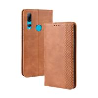 Voor Huawei Y9 Prime 2019 magnetische Buckle retro Crazy Horse textuur horizontale Flip lederen draagtas met houder & kaartsleuven & fotolijstjes (bru