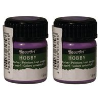 2x Paarse acrylverf/allesverf potje 15 ml hobby/knutselmateriaal