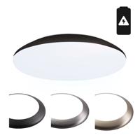 LED Bulkhead - Diameter 38cm - 25 Watt 2600 lumen - 6500K daglicht wit - IP65 waterdicht - Vandalismeproof - Met noodaccu - Voor binnen en buiten - Zwart