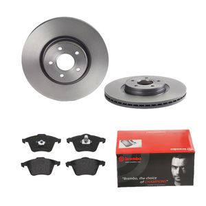 Remmenset, remschijf BREMBO, Remschijftype: Binnen geventileerd, Inbouwplaats: Vooras, u.a. für Volvo, Ford