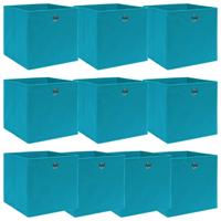 Opbergboxen 10 st 32x32x32 cm stof babyblauw