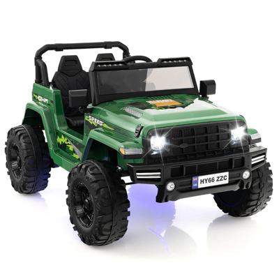 24V 2-zits Kinder Elektrische Auto met Afstandsbediening & Muziek & Toeter & LED-verlichting Kinderauto Groen