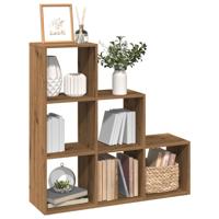 Kamerscherm / boekenkast 3-laags 99x29x99 cm hout artisanaal