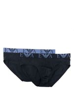 Emporio Armani lot de deux boxers en coton à taille logo - Bleu - thumbnail