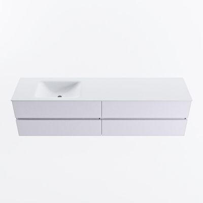 MONDIAZ VICA 190cm badmeubel onderkast Cale 4 lades. Wastafel CLOUD links 1 kraangat, kleur Talc.