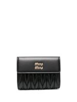 Miu Miu portefeuille en cuir à effet matelassé - Noir - thumbnail