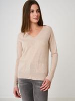 Organisch cashmere trui met voorzakken