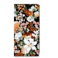 Smart Cover voor Samsung Galaxy S24 Plus Dark Flowers - thumbnail