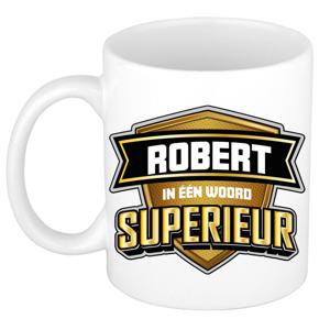 Naam mok Robert - wit - Superieur - keramiek - 300 ml - cadeau collega beker