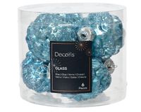 denappel glas d5h7 cm sblw ass 6st kerst - Decoris