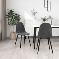 Eetkamerstoelen 2 st fluweel donkergrijs