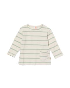 HEMA Newborn T-shirt Rib Strepen Groen (groen)