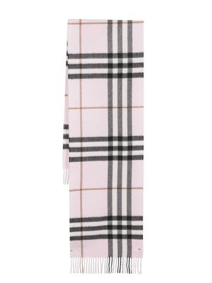 Burberry écharpe en cachemire à carreaux - Rose