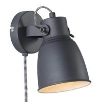 Wandlamp antraciet met schakelaar en E27 fitting - Nordlux Adrian leeslamp
