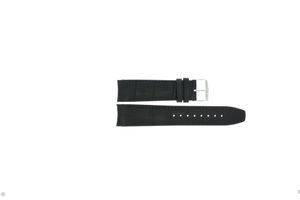 Jacques Lemans horlogeband 1-1652BLA Leder Zwart 22mm + zwart stiksel