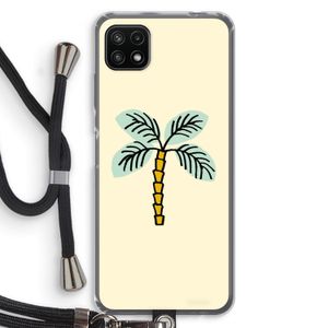 Palmboom: Samsung Galaxy A22 5G Transparant Hoesje met koord