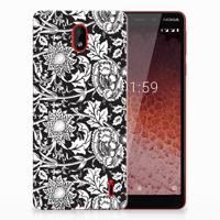 Nokia 1 Plus | TPU Case | Black Flowers