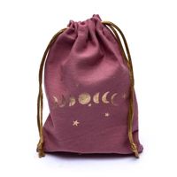 Katoenen Tasje Maanfasen Roze - 19 x 13 cm