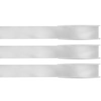 Hobby/decoratie satijnen lint - 3x - wit - 1 cm x 25 meter - cadeauverpakking - polyester