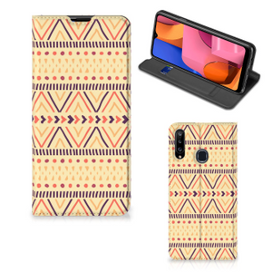 Samsung Galaxy A20s Hoesje met Magneet Aztec Yellow