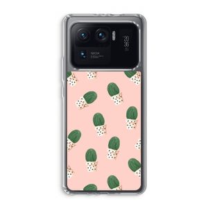 Cactusprint roze: Xiaomi Mi 11 Ultra Transparant Hoesje