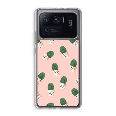 Cactusprint roze: Xiaomi Mi 11 Ultra Transparant Hoesje